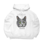 猫のイラスト屋さんのムーン さん mikiZONE Big Hoodie