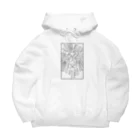 chicodeza by suzuriのライオンの線画マーク Big Hoodie