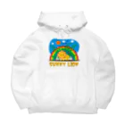 chicodeza by suzuriのライオンと虹と青空 Big Hoodie