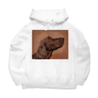 【CPPAS】Custom Pet Portrait Art Studioのアイリッシュセッタードッグ - レンガブロック背景 Big Hoodie