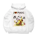 KIYOKA88WONDERLANDのウクレレねこちゃん （ギターねこちゃん）ukulele kitty guitar kitty Big Hoodie