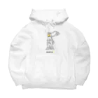 ビールとアート TM-3 Designの彫刻 × BEER（サモトラケのニケ）黒線画 Big Hoodie