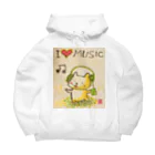 KIYOKA88WONDERLANDの音楽好きねこちゃん Music Kitty Big Hoodie