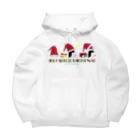 LittleLoroのUGLY ADELIE CHIRISTMAS 0586 アデリーペンギン サンタ帽子 横並び Big Hoodie