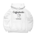 かえる商店のCOFFEEHOLIC black logo ビッグシルエットパーカー