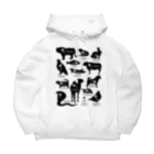 くねくね道のヨガガイコツ 動物ポーズ シルエット Big Hoodie