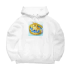 元ソムリエ今ソムリ絵あざらしば子のグッズ売り場の銭湯豆柴　ふろすけくん Big Hoodie