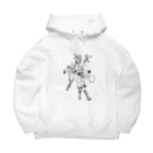 空想画学販売所の猫のソフトボールプレイヤー　スローイング！ Big Hoodie