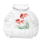 MUGEN ARTの二匹の金魚　小原古邨作品編集　日本のアートTシャツ＆グッズ Big Hoodie