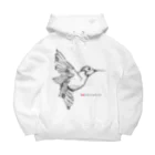 t-shirts-cafeのフォントイラストレーション『hummingbird（ハミングバード・ハチドリ）』 Big Hoodie