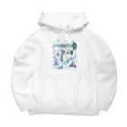 Mountain-and-Valleyの北欧風うさぎ Big Hoodie