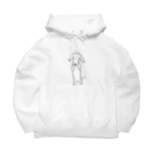 paritoraのミニチュアダックスのハニ君立ち姿モノクロ Big Hoodie