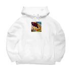 幸せアートワールドの可愛い龍のイラストグッズ Big Hoodie