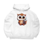 Vasetti_pressのフクロウとコーヒー Big Hoodie