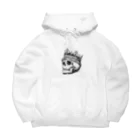 COOL&SIMPLEのBlack White Illustrated Skull King  Big Hoodie