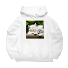 marusheの子猫の寝顔　白 Big Hoodie