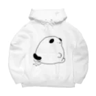 にこにこしろいるか市場 suzuri支店のごきげんな犬 Big Hoodie