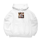 フウマショプのうさぎと犬のハグ Big Hoodie