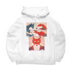 ただちStudioの竜とケーキ　ビッグシルエットパーカー Big Hoodie