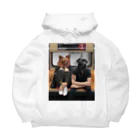 Mottan‘s Art Goods Shopの地下鉄の乗る　犬のカップル Big Hoodie