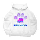 NIKUKYU LOVERのLOVE NIKUKYU -肉球好きさん専用 ブルーピンクバルーン - Big Hoodie