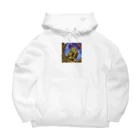 ５６アイテムズの福を運ぶ金のフクロウ Big Hoodie