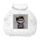 非常口社長のヒップホップ猫 Big Hoodie