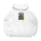 rituhouのカラフルグリッド・コレクション Big Hoodie