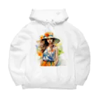 Decor&LuxuryVenusのLovely Flower-Hat Girl in Nature Big Hoodie