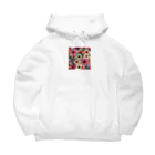 NATSUMAKITSUNEの北欧風　花柄　マリメッコ風 Big Hoodie