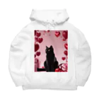 クロネコ屋のクロネコとハート Big Hoodie