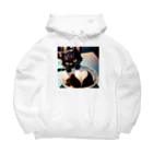 黒猫と珈琲のバレンタインに黒猫のチョコレートボムはいかが？ Big Hoodie