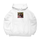 クロスクリエイティブの花を植えているトラ Big Hoodie