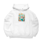 りんりんの可愛いシロクマちゃんショップ　かわいいよ！の水遊びをしている白熊 Big Hoodie