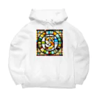 alphabet stained glassのstained glass S Big Hoodie