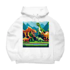 HIROMIROSHIROのキョウリュウ君の家族 Big Hoodie