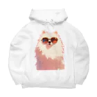 AQUAMETAVERSEのサングラスをかけた、かわいい犬 Marsa 106 Big Hoodie