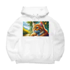 Ama'sのトラ猫Thinking Time Big Hoodie