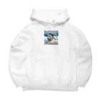 hakumenhonのサーフィンするペンギン Big Hoodie