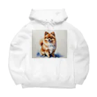 Animal Illustration shopのポメラニアン　Pomeranian　水彩画風 Big Hoodie