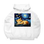 Dog Art Museumの【星降る夜 - 柴犬の子犬 No.1】 Big Hoodie