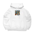 レトロゲームイラストのピカソ風芸術的アートグッズ Big Hoodie