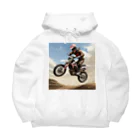 Bikers' Galleryのモトクロス ジャンプシーン アート オフロード バイク Big Hoodie