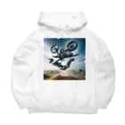 Bikers' Galleryの迫力満点 フリースタイルモトクロス バックフリップ ポスター – エクストリームスポーツ アート Big Hoodie