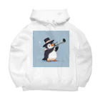 ganeshaのおもちゃの望遠鏡でかわいいペンギンに会おう Big Hoodie