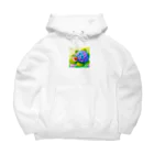 かるるんショップのあじさいとカタツムリ　雨上がり Big Hoodie