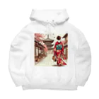 yuchijapanの京都を歩く着物美人イラスト Big Hoodie