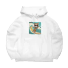 ハワイライフのSURFING猫（女の子バージョン） Big Hoodie