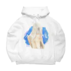 SANKAKU DESIGN STOREの僕らはただの動物。 青 Big Hoodie