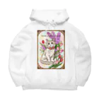 Ａｔｅｌｉｅｒ　Ｈｅｕｒｅｕｘの春の花々と猫　Fiori di Primavera Ⅲ Big Hoodie